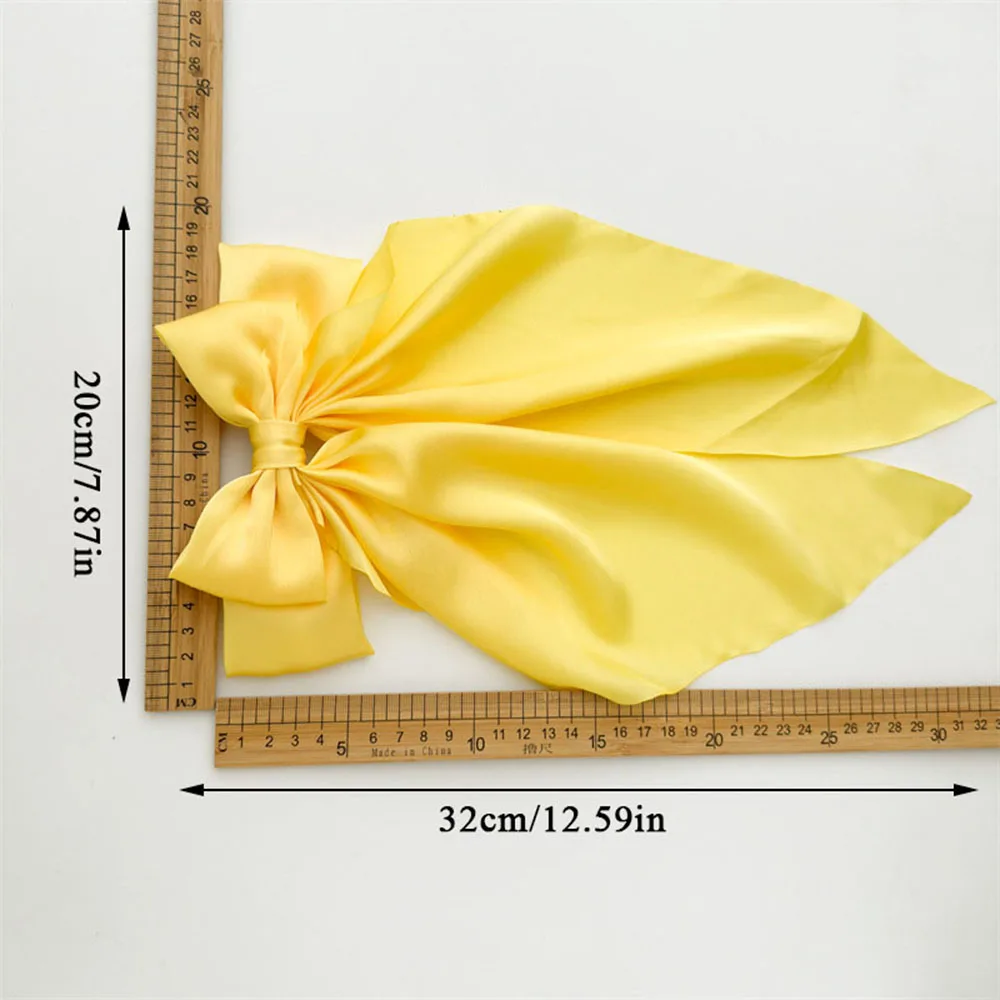 1Pcs Elegant Large Bow Long Ribbon Hair Clip Women Fashion Bowknot Satin Hairpin Barrettes Girls Ponytail Clip Hair Accessories