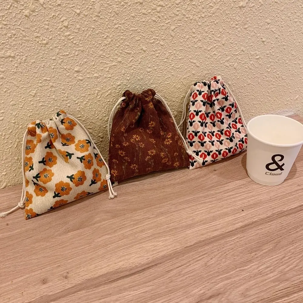 

Printing Floral Storage Toiletry Bag Cosmetic Cases Drawstring Bundle Pocket Makeup Bags Jewelry Storage Bag Cosmetic Bag