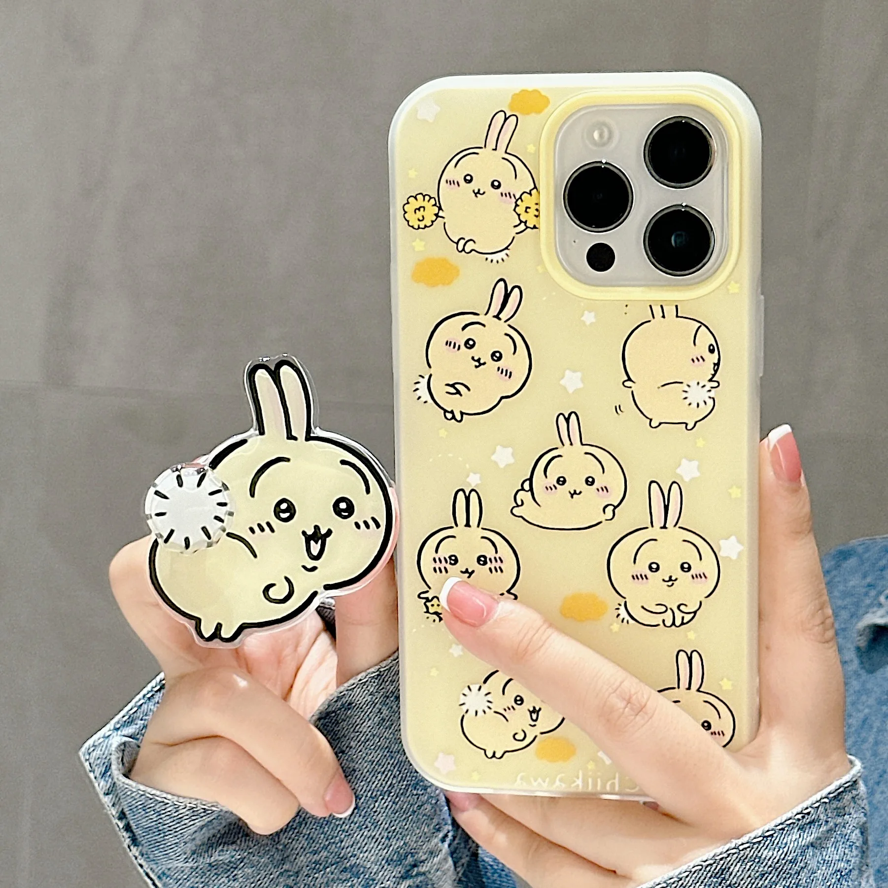 أنماط الهدايا Hachiware مع حامل Chiikawa لطيف Usagi الكرتون آيفون 17 16 15 14 13 برو ماكس مكافحة الإفلات حماية جراب هاتف #4