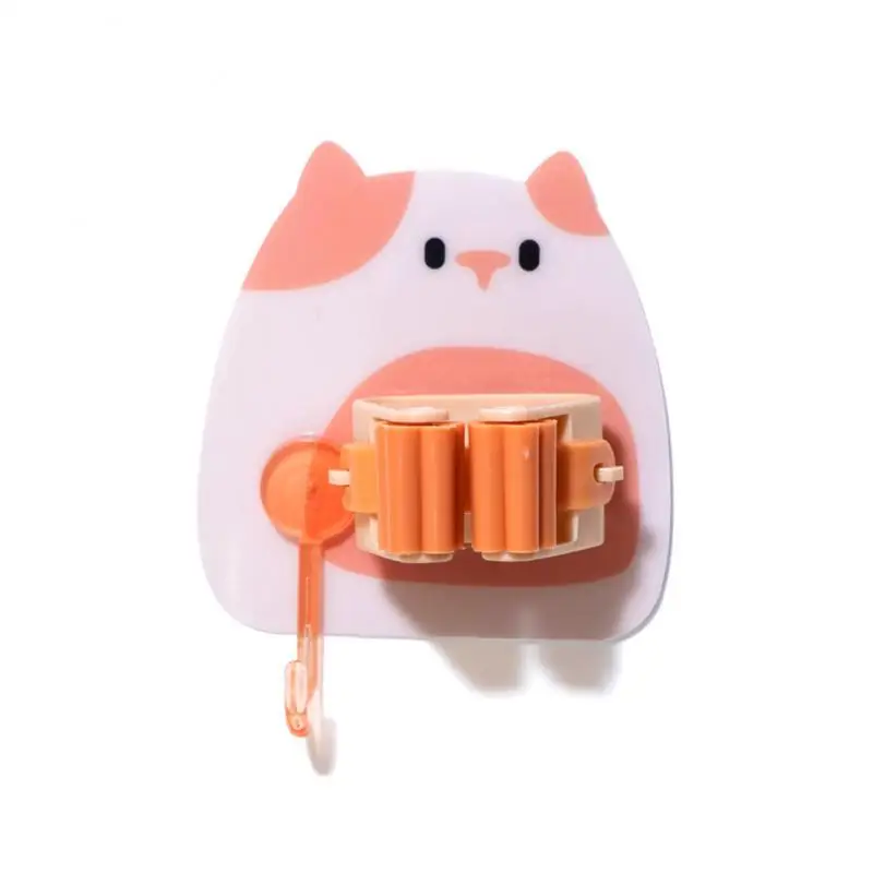 1/2PCS Bubble Bear Broom Racks Traceless Seamless Kitchen Tool Cleaning Tools Organizer Cartoon Broom Holder Punch-free Hanging