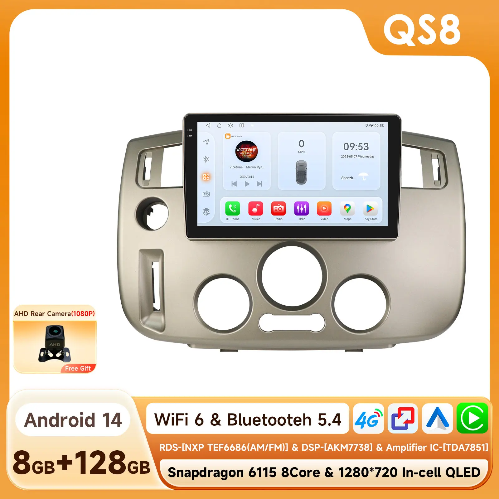 OSSURET AI Android 14 Autoradio Voor Renault Scenic Il 2004-2009 Intelligent Systeem Carplay auto Multimedia Video Player GPS 4G 6115