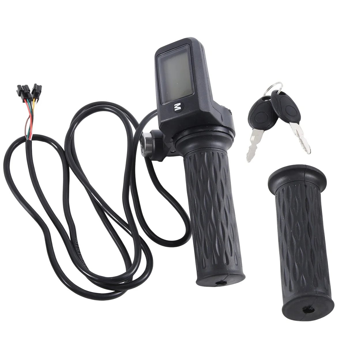 Electric Bike Twist Throttle LCD Display with Speed and Mileage and Battery Power with Lock Key