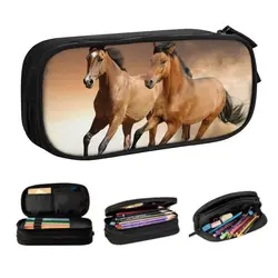 Cute Running Horse Pencil Case for Boy Girl Big Capacity Animal Pencil Pouch Stationery