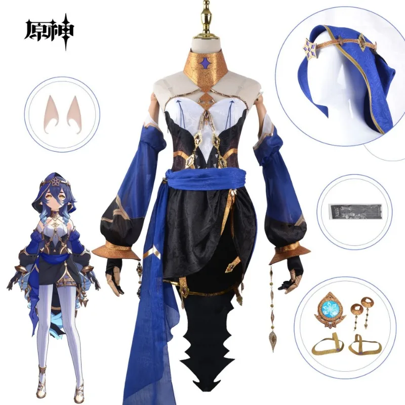 

Anime Game Cos Layla Dress Glove Belt Socks Shoulder Strap Etc. Accessories Role Playing Cosplay Costume Set Wig