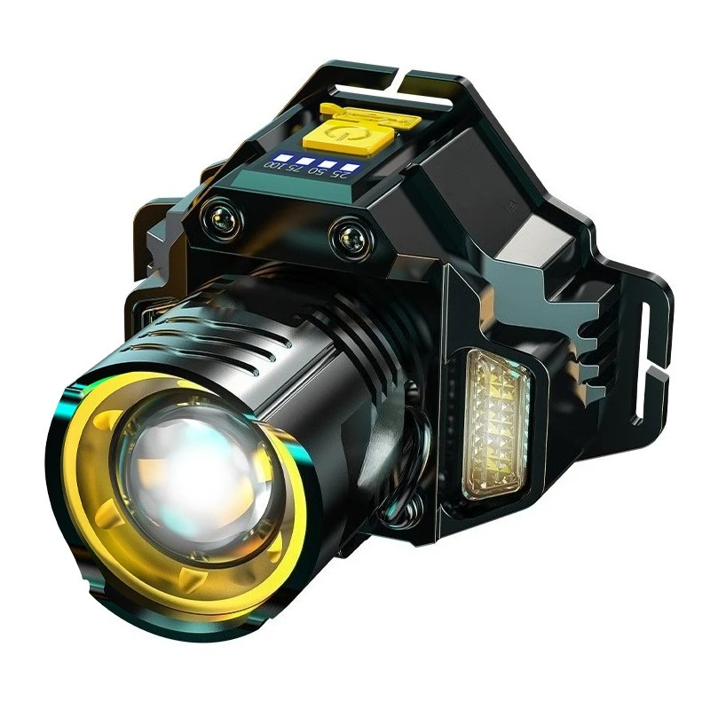 Potente linterna frontal LED con Sensor de movimiento, linterna frontal COB recargable de 1200mAh de alta potencia para pescar