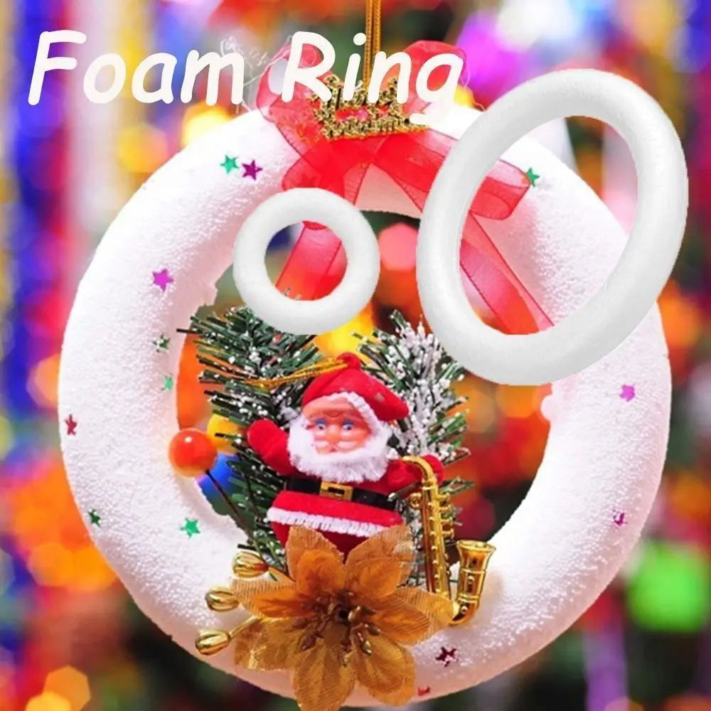 

New Polystyrene Foam Ring Round Xmas Decor DIY White Blanks White Halfring Donuts Mould Home