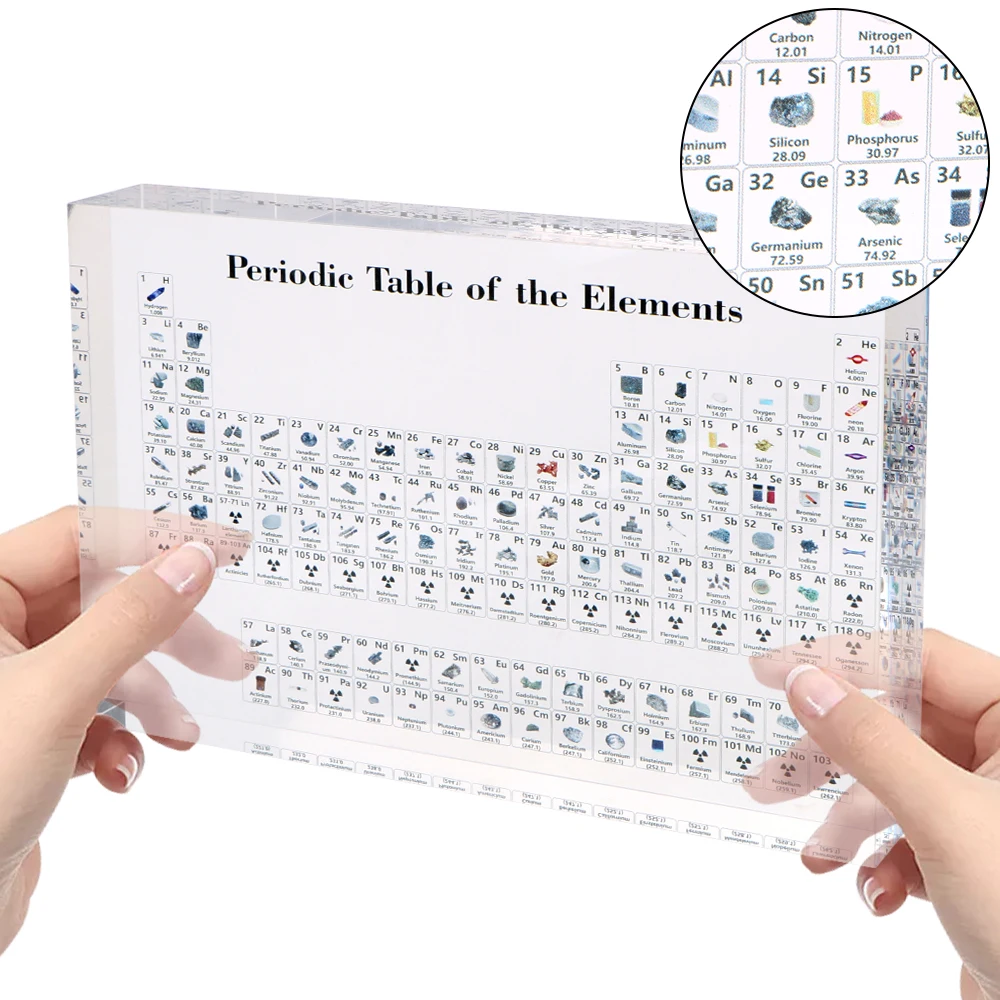 Acrylic Periodic Table Of Elements Crystal Chemical Element Display Kids Teaching Tool Periodic Table Display