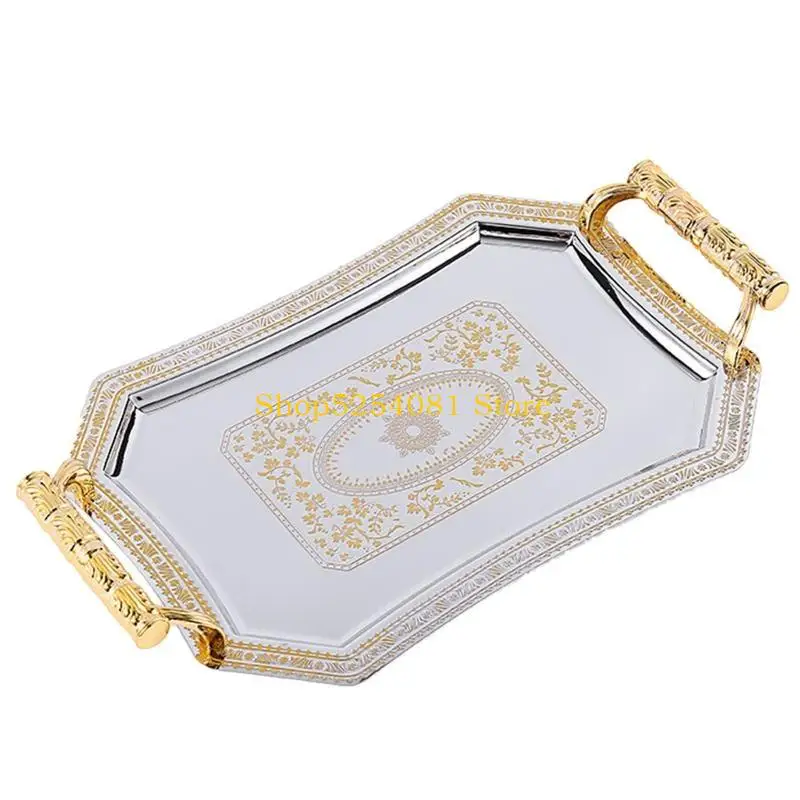 AXYC Stainless Steel Storage Tray with Handle Delicate Pattern Serve Plate Supplies