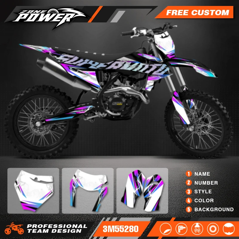 

Powerzone Custom Team Graphics Decals Sticker Kit for KTM EXC EXC-F 2020 2021 2022 2023 SX SXF 2019 2020 2021 2022 172