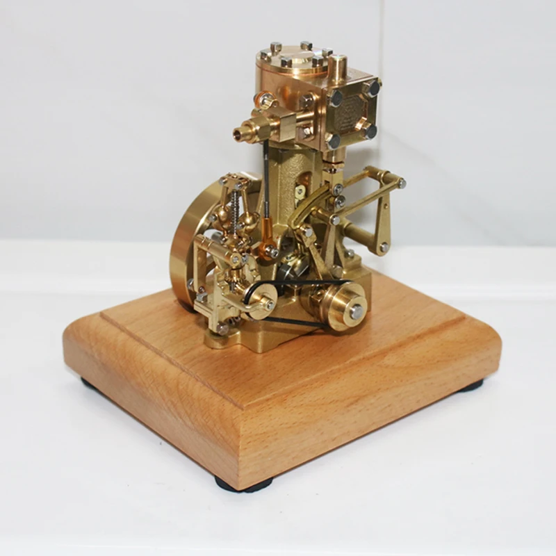 1.8cc Vertical Single Cylinder Steam Engine Model Brass with Base Internal Combustion Engine Model Experimental Toy