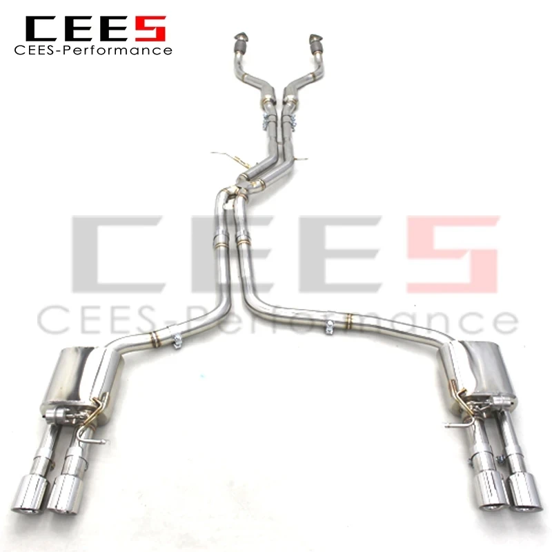 

CEES Sport Catback Exhaust Pipes Assembly for Audi A7 C7/C8 3.0T 2012-2023 304 Stainless Steel Escape Muffler Car Exhaust System