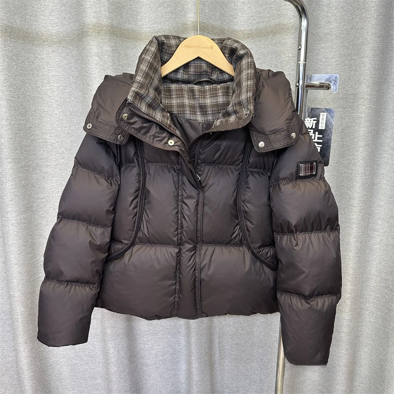 Winter nieuwe dames donsjack losse korte 90 witte eend donsjack