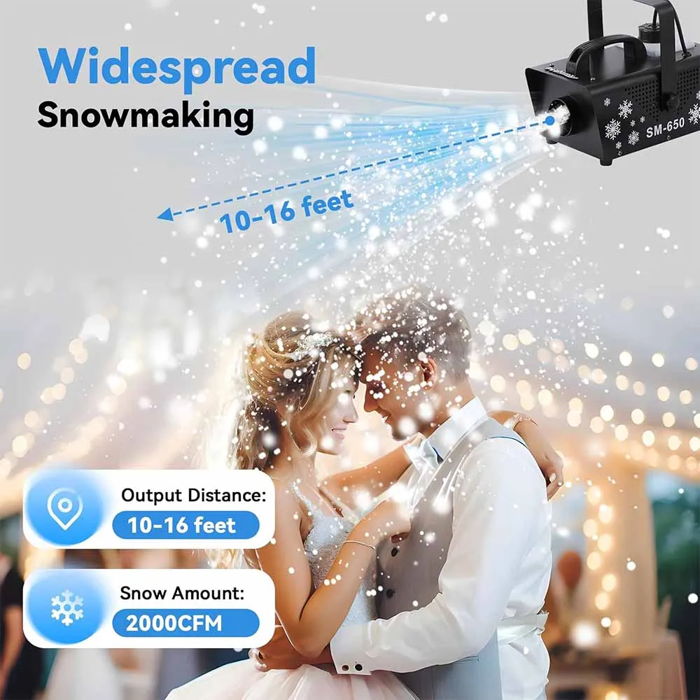 

Snow Machine 600W Professional Outdoor Make Snow Special Effect Stage Fog Equipment for DJ Disco Christmas Party Wedding Setting