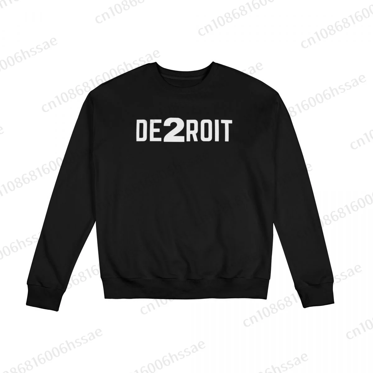 

DE2ROIT Men Woman Fall Winter Sweatshirt Round Neck Long Sleeve Length Casual Top