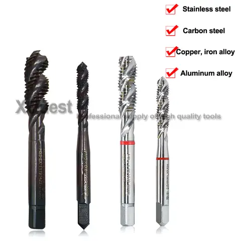 High Quality HSS-EX Right Hand Metric Screw Spiral Flute Tap m2 m2.5 m3 m4 m5 m6 m8 m10 m12 m14 m16 m18 m20 Machine Thread Taps