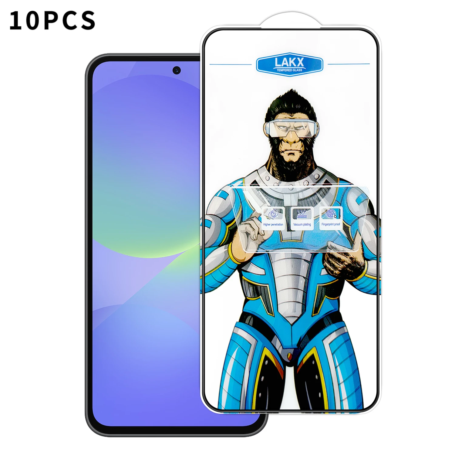 

For Samsung Galaxy A36 5G 10Pcs High Definition Tempered Glass Anti-fingerprint Anti-static Electroplating Full Screen Protector