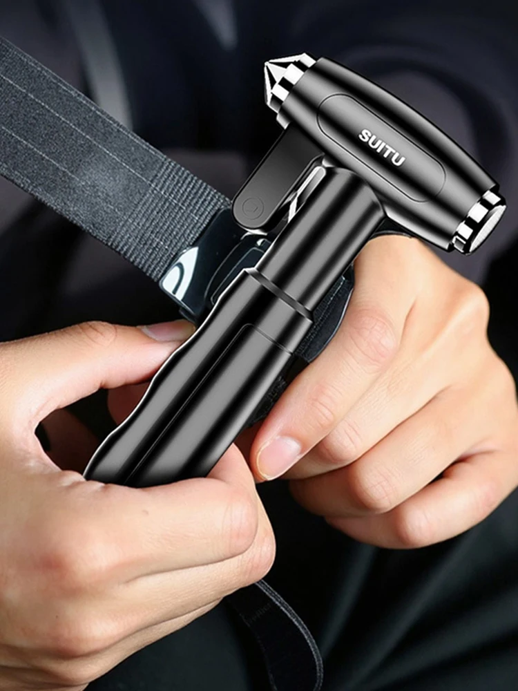 سلامة السيارة المطرقة مقعد حزام القاطع مطرقة الطوارئ سيارة كسّارة زجاج سيارة الطوارئ 2 في 1 أداة الهروب #6