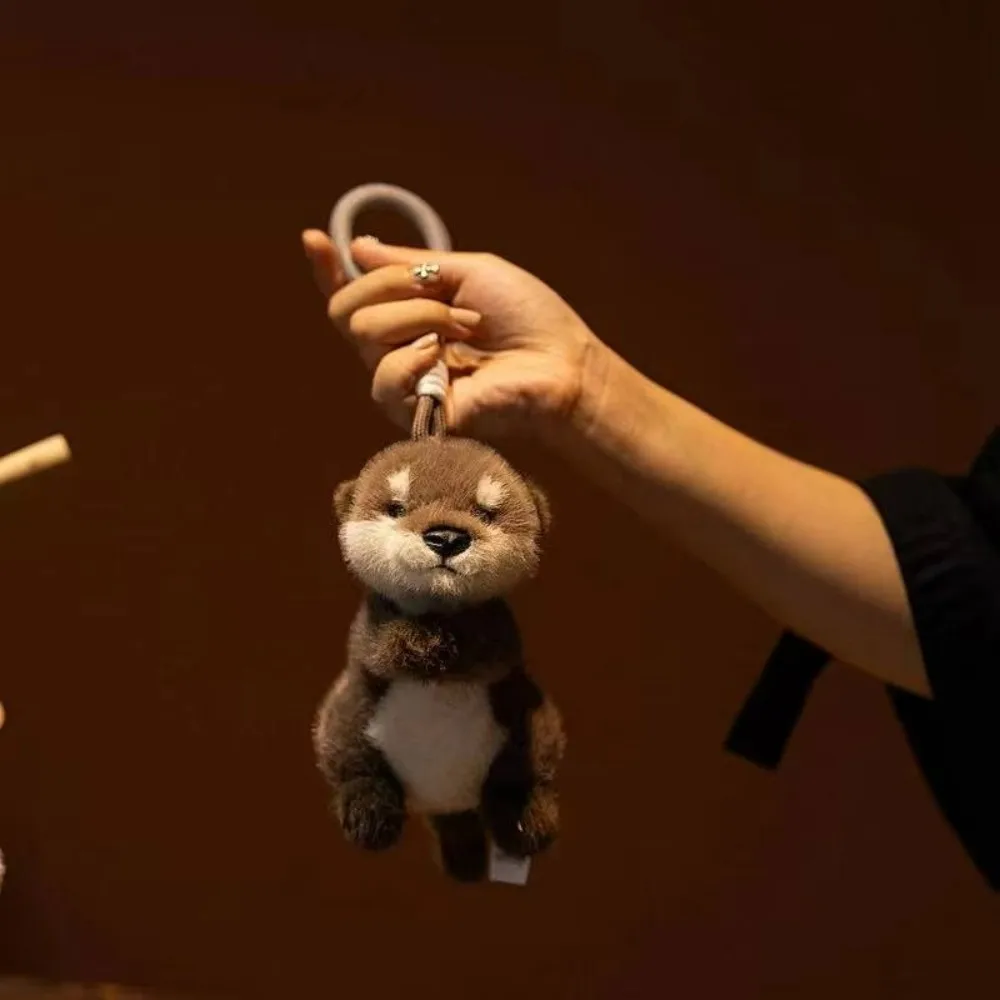 Nowy Miękki Pluszowy Brelok Wydra Pluszowa Zabawka w Kształcie Zwierzęcia Wypchana Wydra Zawieszka Zwierzęca Lalka dla Dziewczynki