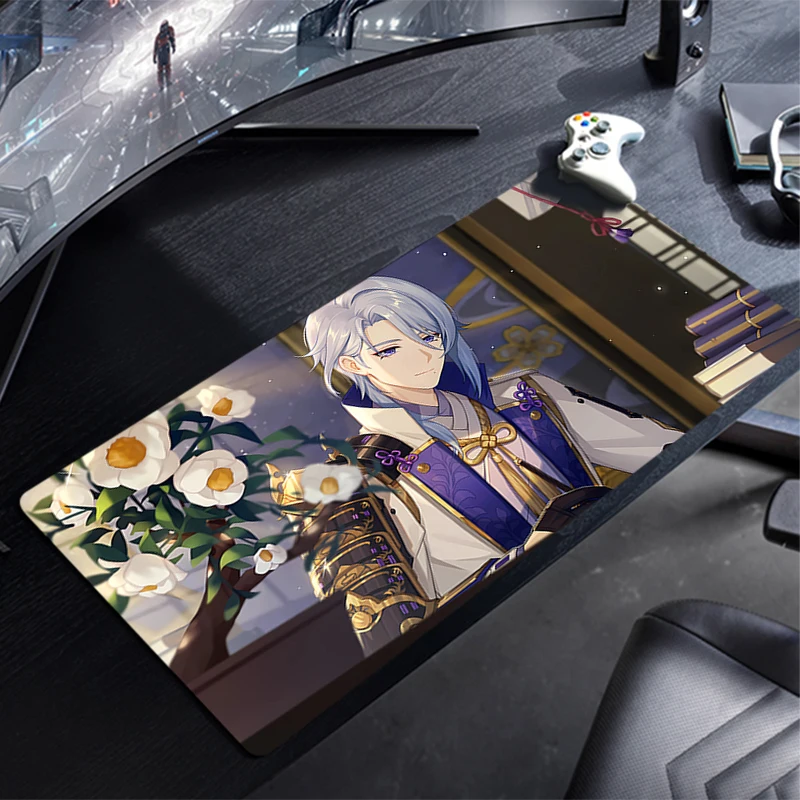 

Mouse pad Kamisato Ayato large Gaming Desk Mat Computer Keyboard desk pad Mats Non-slip rubber Game carpet G-Genshin Impact XXL