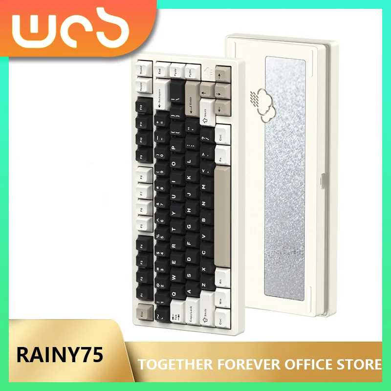 

Wob Rainy 75 Bluetooth Wireless 81 Keys Mechanical Keyboard RGB Keyboards CNC Aluminum Gasket Hot Swap Backlight Gamer Keyboards