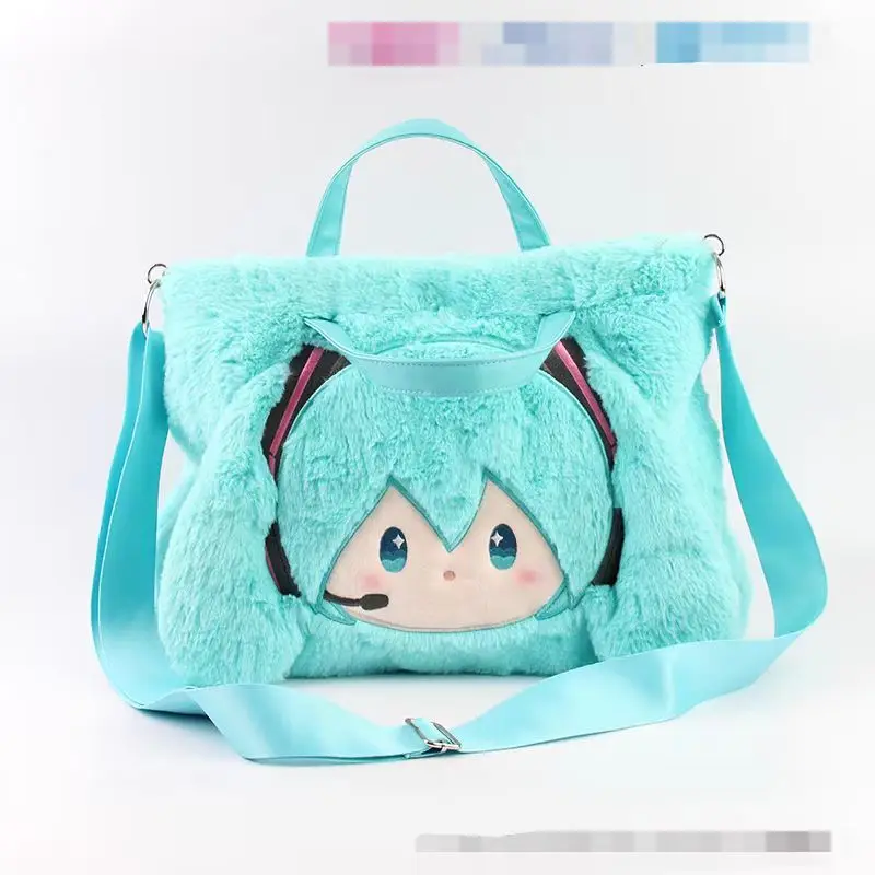 2024 New Korean cute cartoon canvas handbag Female Hatsune Miku large capacity armpit shoulder crossbody bag