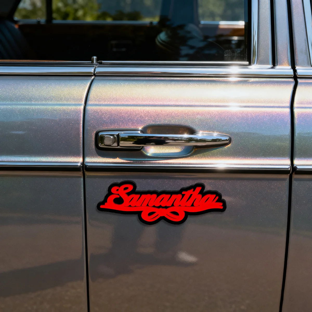 Sweet Style  Artistic Signature Car Exterior Stickers with Bow, Red Color, for Car Interior, Exterior, Piano & Guitar Decoration
