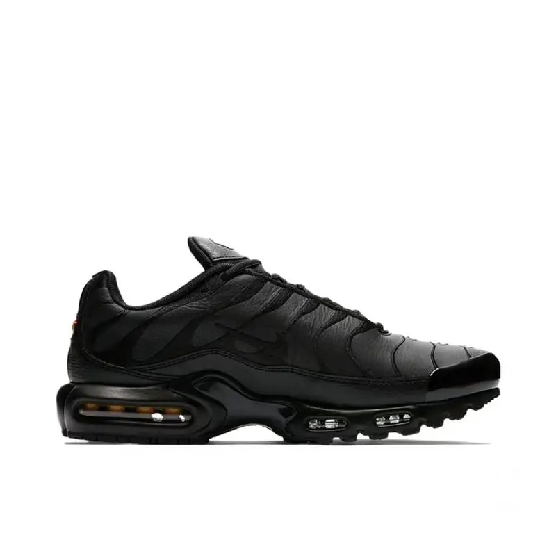 Nike Air Max Plus Triple Black Sport Trendy Casual Wear Resistant Breathable Stable Low Cut Marathon Running Shoes Men's Black