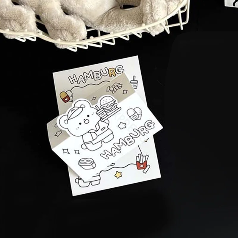 5pcs Bear Rabbit Card Head Card Back Set DIY Card Set Birthday Card Set