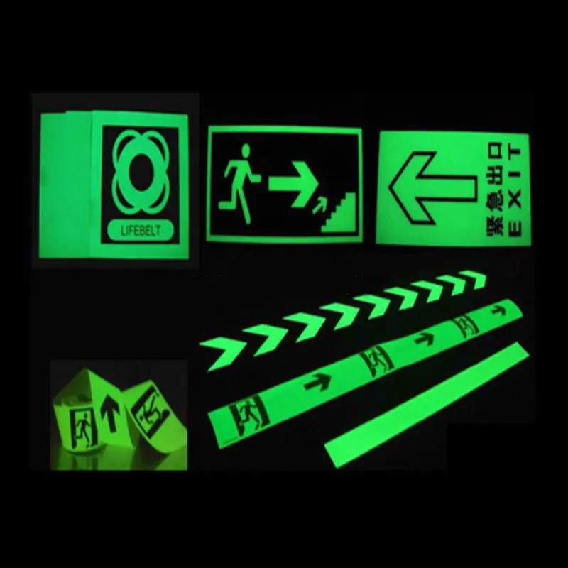 Luminous Tape Self-adhesive Fluorescent Tape Night Glow In Dark Sticker for Safety Warning Emergency Logo Stickers Party Decor