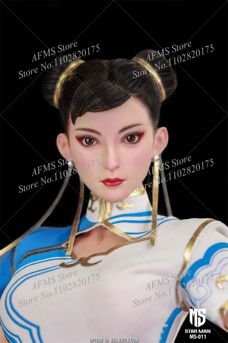 

STAR MAN MS-011 Коллекционная фигурка масштаба 1/6 Chun Li Fighter Girl с синим принтом Cheongsam, полный набор, 12 дюймов, экшн-фигурка, мужской солдат