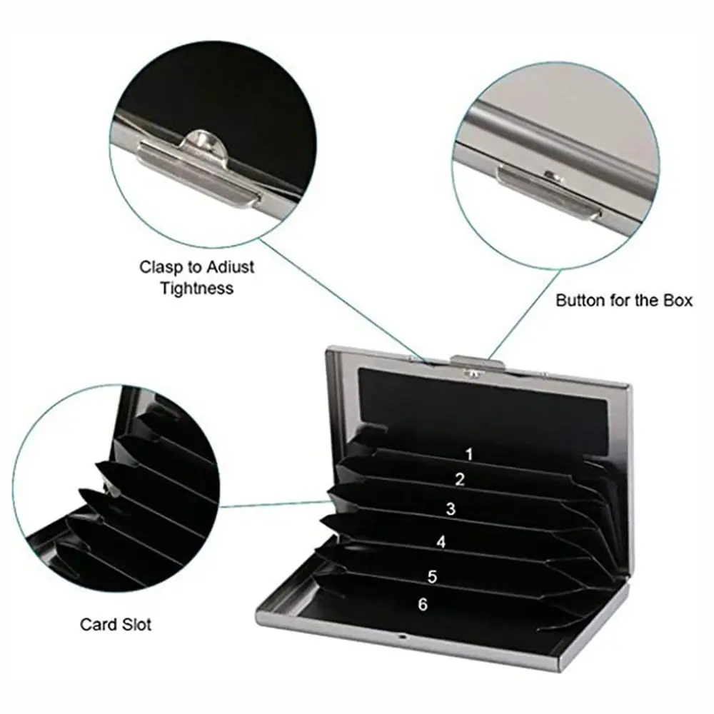 RFID Credit Card Holder Stainless Steel Credit Card Wallet Business Card Holder for Women Men