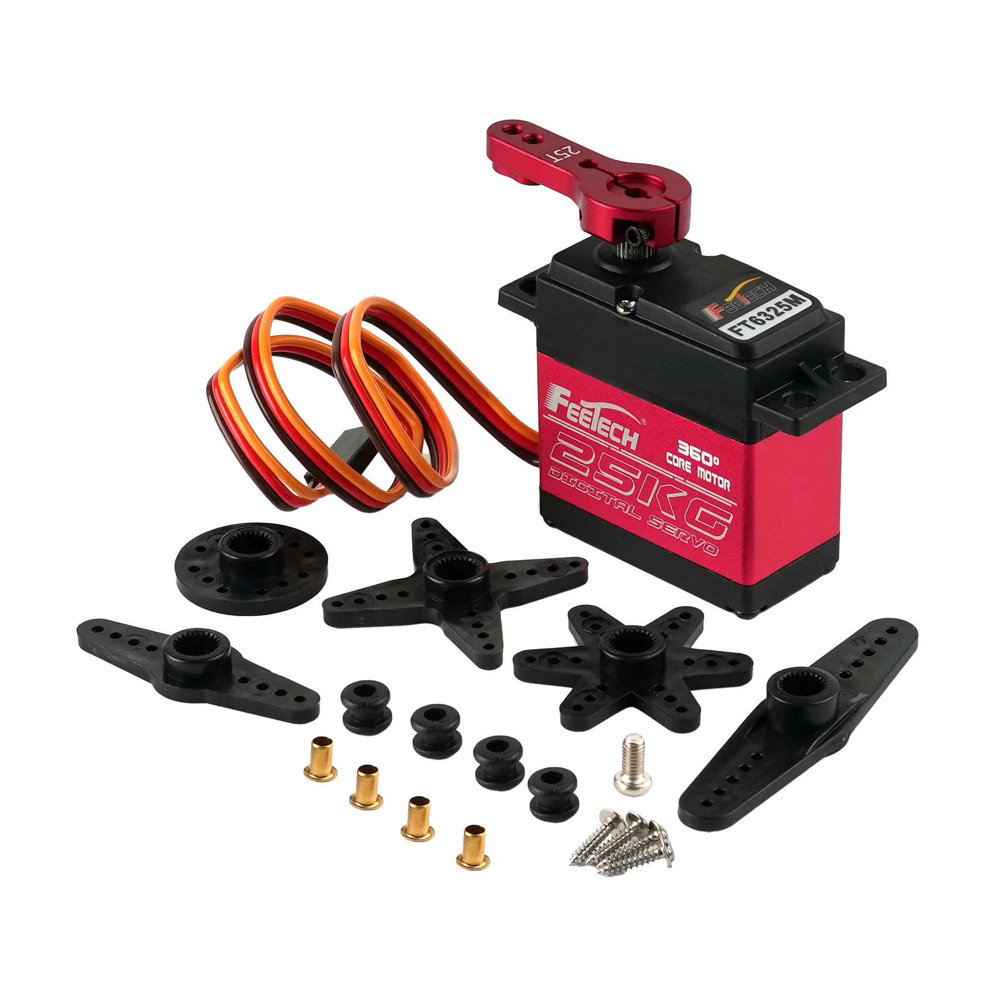 

Feetech FT6325M 25KG Digital Servo 0.15sec 360 Degree Metal Core Motor Magnetic Steel Gear Servos For RC Cars Plane Quadcopter