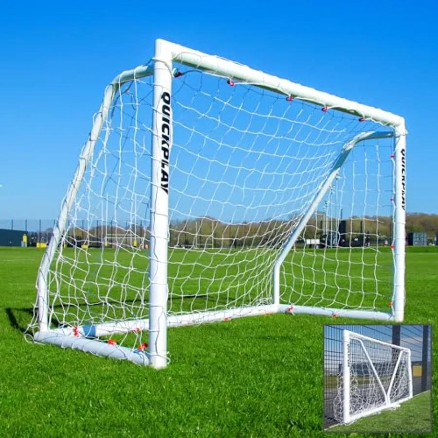 Portería de fútbol QuickPlay Q-Fold, diseño plegable de 30 segundos para una fácil instalación, red portátil para patio trasero, poste de portería resistente a la intemperie
