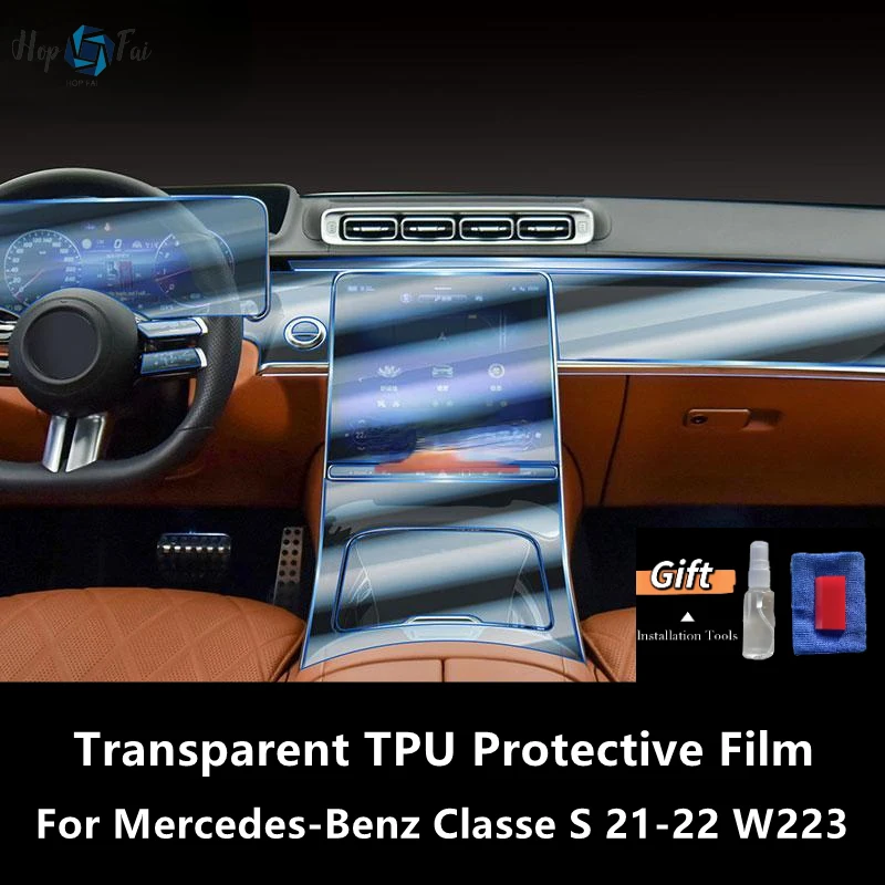 

For Mercedes-Benz Classe S 21-22 W223 Car Interior Center Console Transparent TPU Protective Film Anti-scratch Repair Film