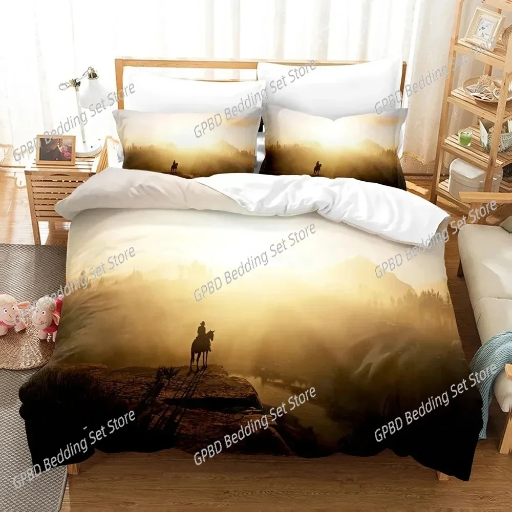 Game Red Dead Redemption Bedding Set 3D Printed Suitable for Bedroom Duvet Cover Set With Pillowcases Kids Home Textile