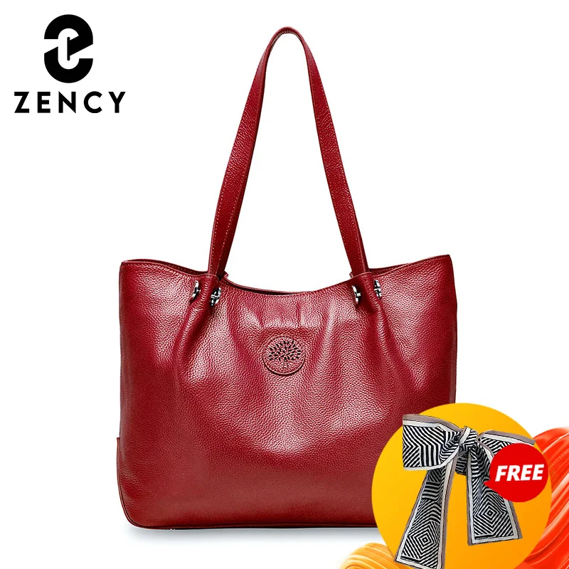 Zency Large Capacity Women Shoulder Shopping Tote Bag 100% Genuine Leather Handbag Fashion Crossbody Messenger Bags