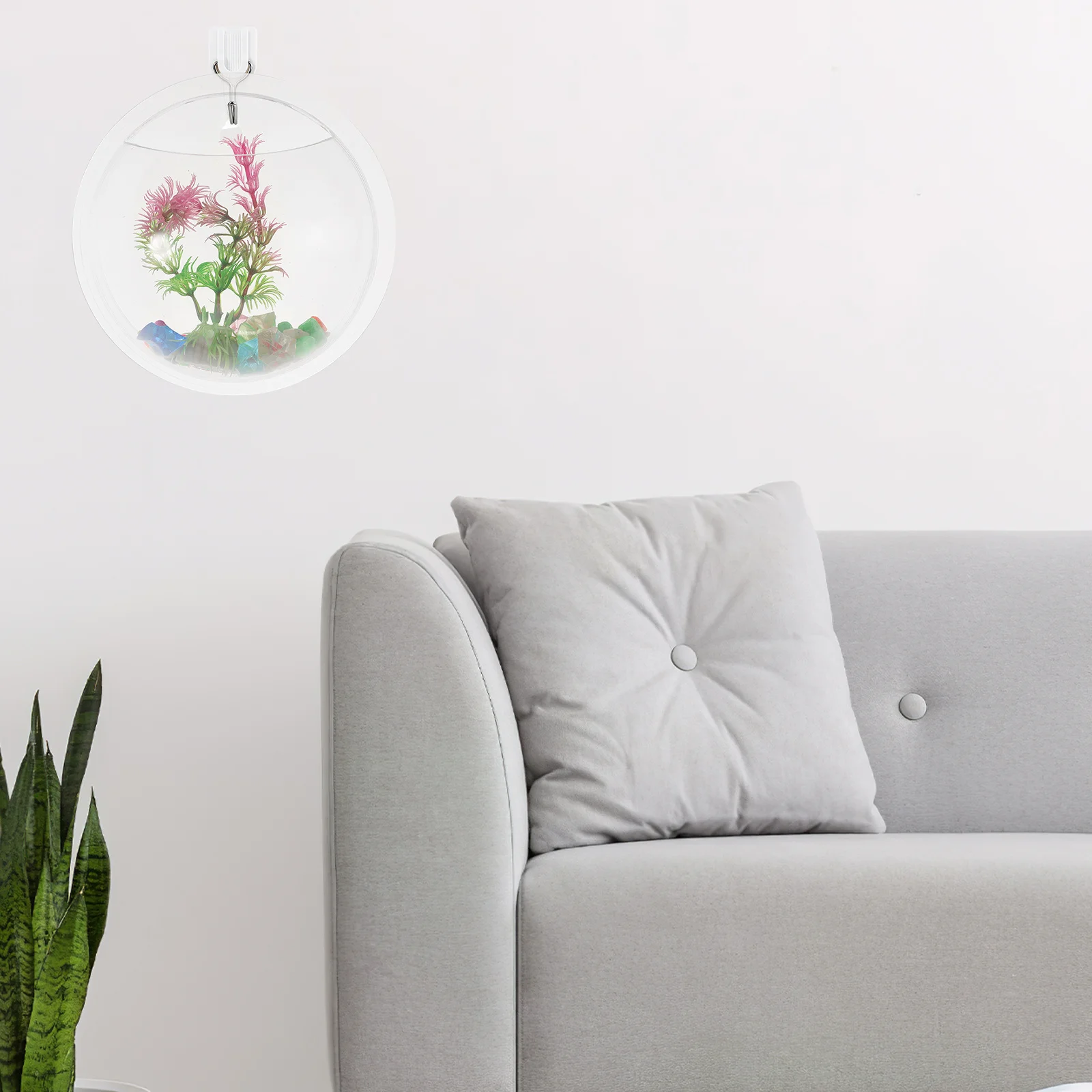 

Acrylic Wall Vase for Indoor Plants Modern Transparent Design Suitable As Flower Vase Or Betta Fish Bowl Vintage Style Home