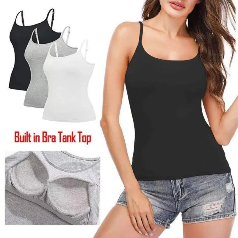 

Women New Modal No Steel Ring Integrated Chest Pad Camisole Bottoming Shirt Slim Multicolor Base Tank Top Yoga Fitness Clothing