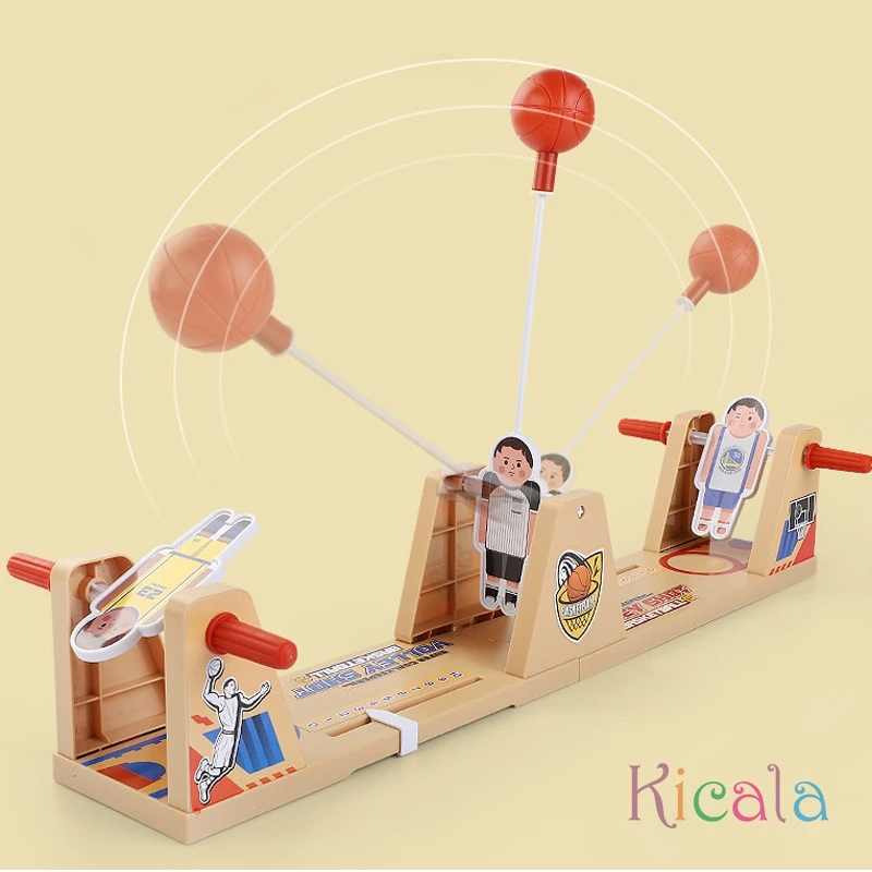 Children Early Education Tabletop Swing Basketball Desktop Game 2 Player Battle Volley Shot Interactive Board Game Toy