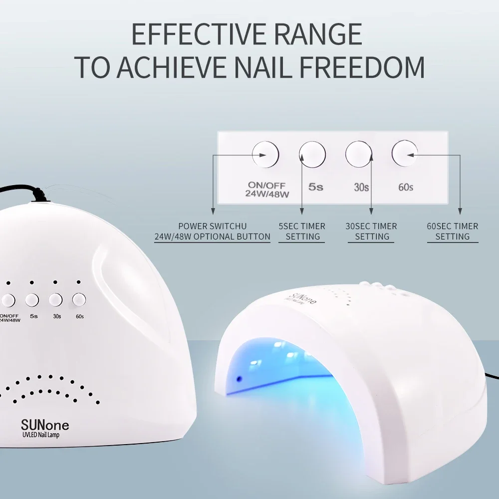 SUNone 48W UV LED Nail Lamp 30 Beads Dryer 3Timer Nail Dryer Gel Nail Polish Curing Automatic Sensor Nail Art Equipment