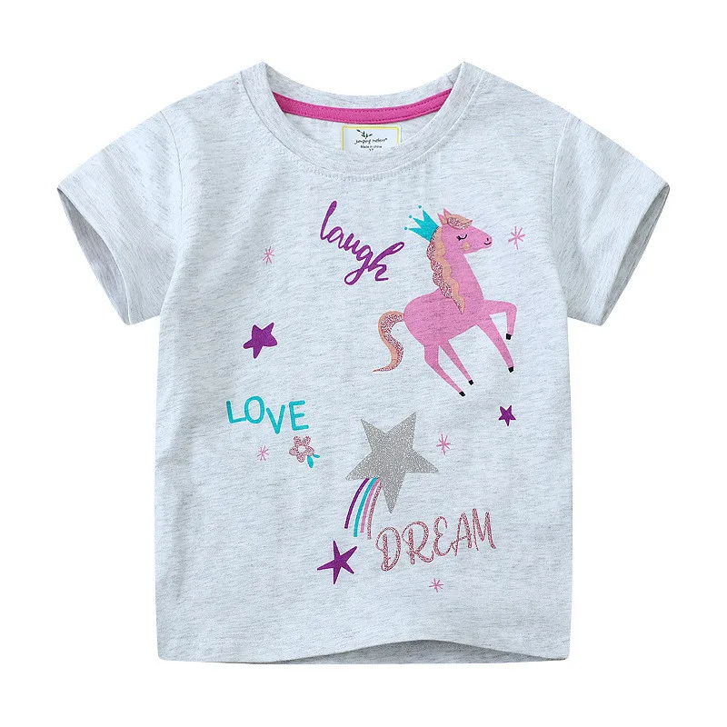 

Jumping Meters 2-7T New Arrival 100% Cotton Baby Girls Tees Cotton Summer Toddler Clothes Kids Tops Children's Tshirts