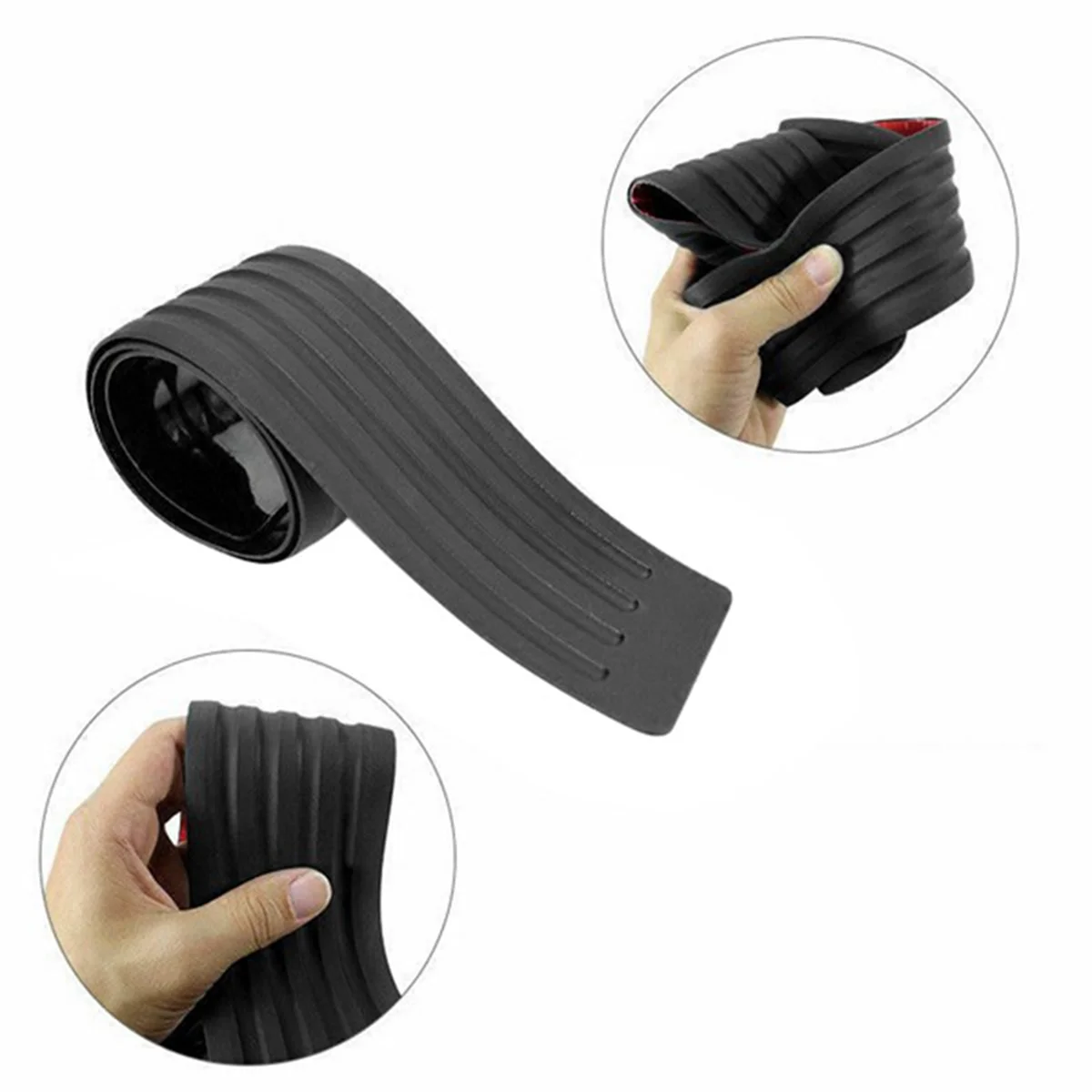 #87N Automotive Parts & Accessories,1Set Car Rubber Rear Guard Bumper Protector Trim Cover (35.8Inch),Black