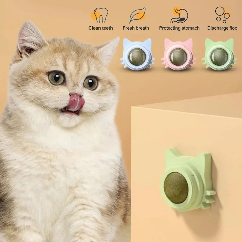 1PCS Catnip Lollipop Cat Treat Wall Design Dental Care Fresh Breath Cat Snacks Energy Ball Stomach Protection Pet Supplies image 6