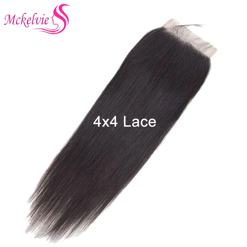 4X4 Lace Closure Straight Hair 100% Real Brazilian Human Hair Natural Color Remy Hair Swiss Lace 10-20 inches High Quality