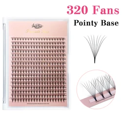 Deusa Premade Fans Extensão dos Cílios, Base Pointy Fina, Russo, 320 Fãs, Pronto, Volume Russo, 4D, 5D, 6D, 10D, 12D, 14D, 16D, 20D, 24D