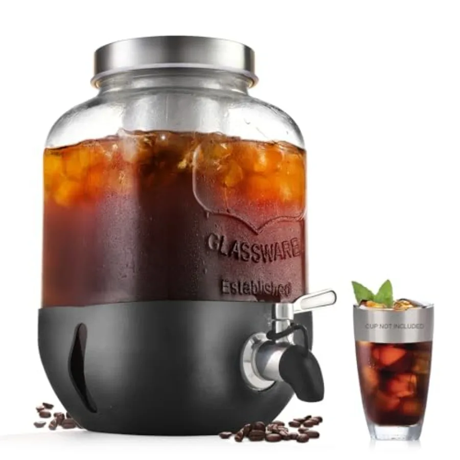

Cold Brew Coffee Maker 1 Gallon Iced Coffee Maker With Stainless Steel Filter Heavy Duty Glass Cold Brew Pitcher With Stainless