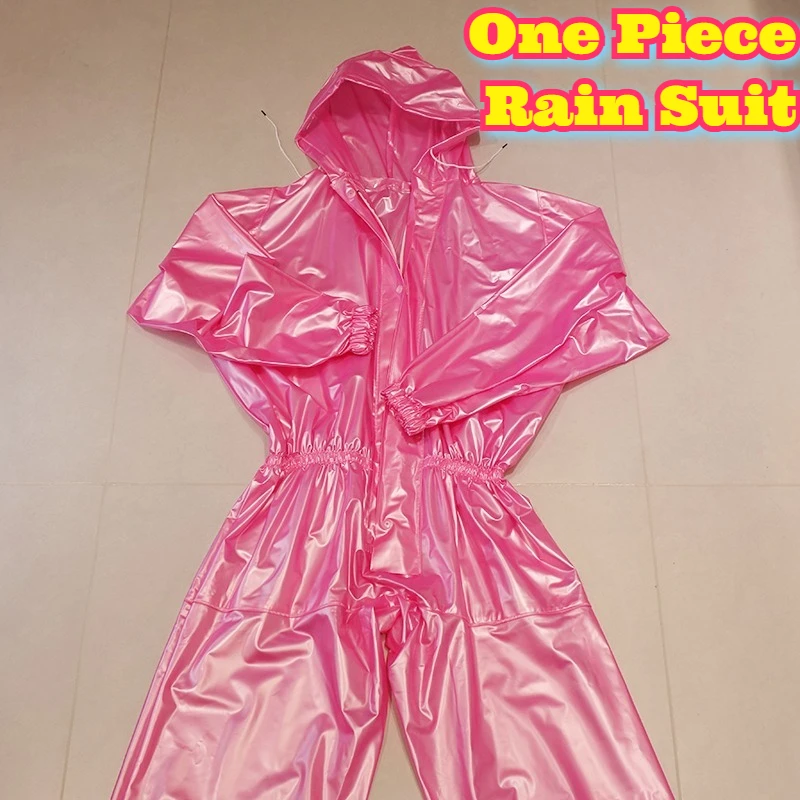 

Waterproof PVC One Piece Rain Suit Windproof Lightweight Outdoor Sports Riding Sailing Activities Soft Plastic Coverall Full
