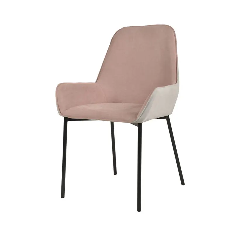 

Cheap Price Hot Sale Home Furniture Modern Pink Fabric Dining Chair With Metal Legs