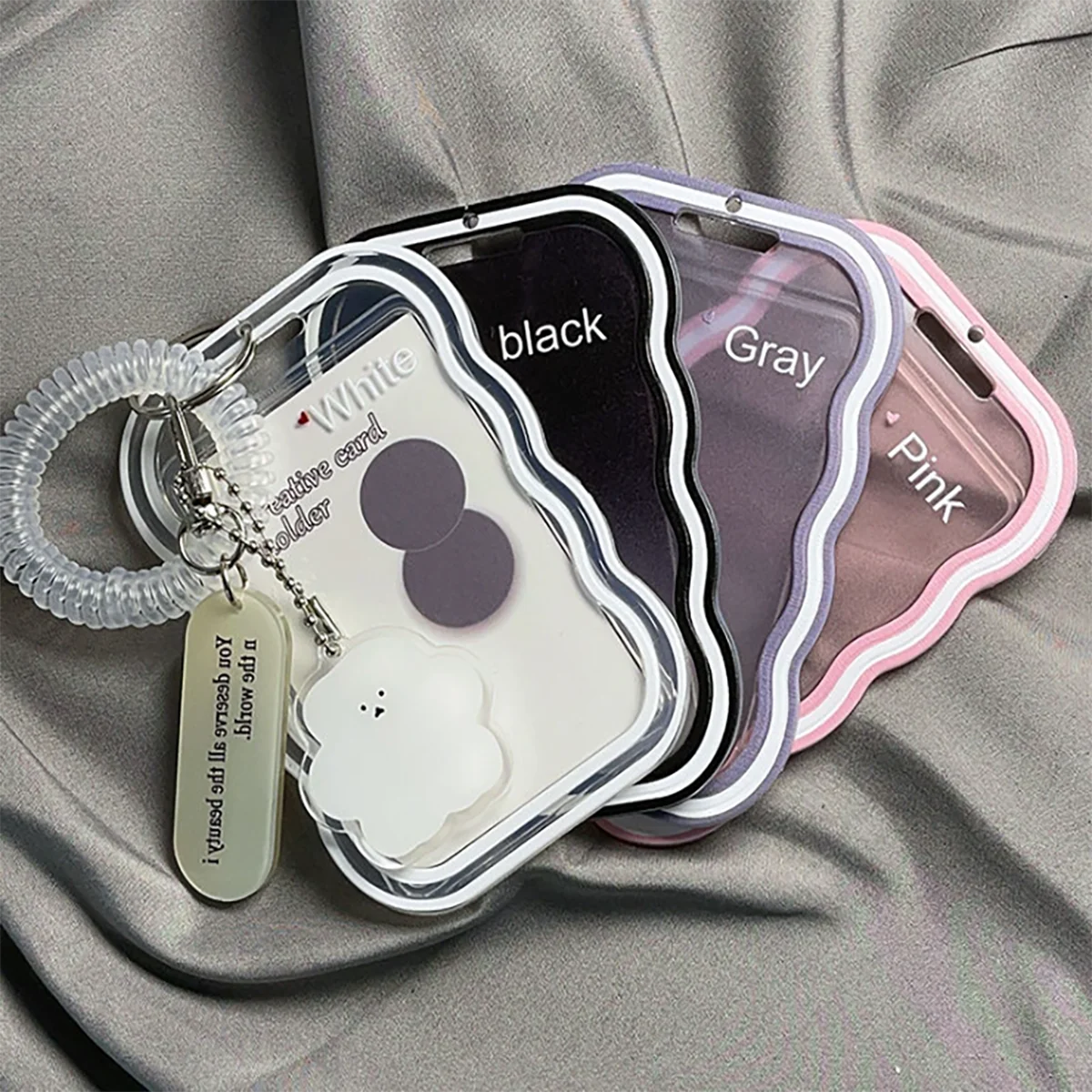 Porta Tarjetas Transparente con Diseño Creativo Kpop, Porta Tarjetas con Llavero, Fundas para Fotos, Porta Tarjetas de Autobús, Porta Tarjetas de Estudiante, Protector de Fotos