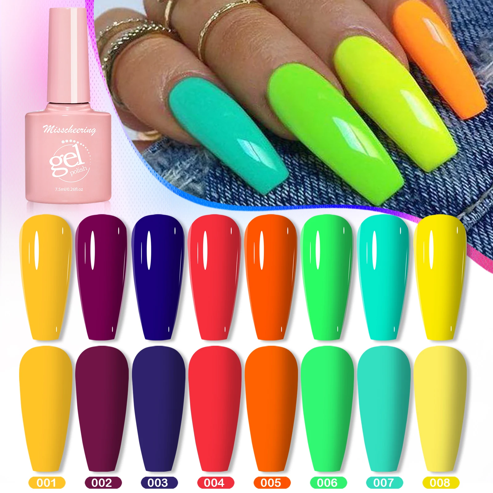 طلاء أظافر جيل متوهج في الظلام نيون نيون ، جل بإضاءة الأشعة فوق البنفسجية ، ورنيش شبه دائم ، قابل للإزالة ، أدوات تزيين الأظافر بنفسك ،